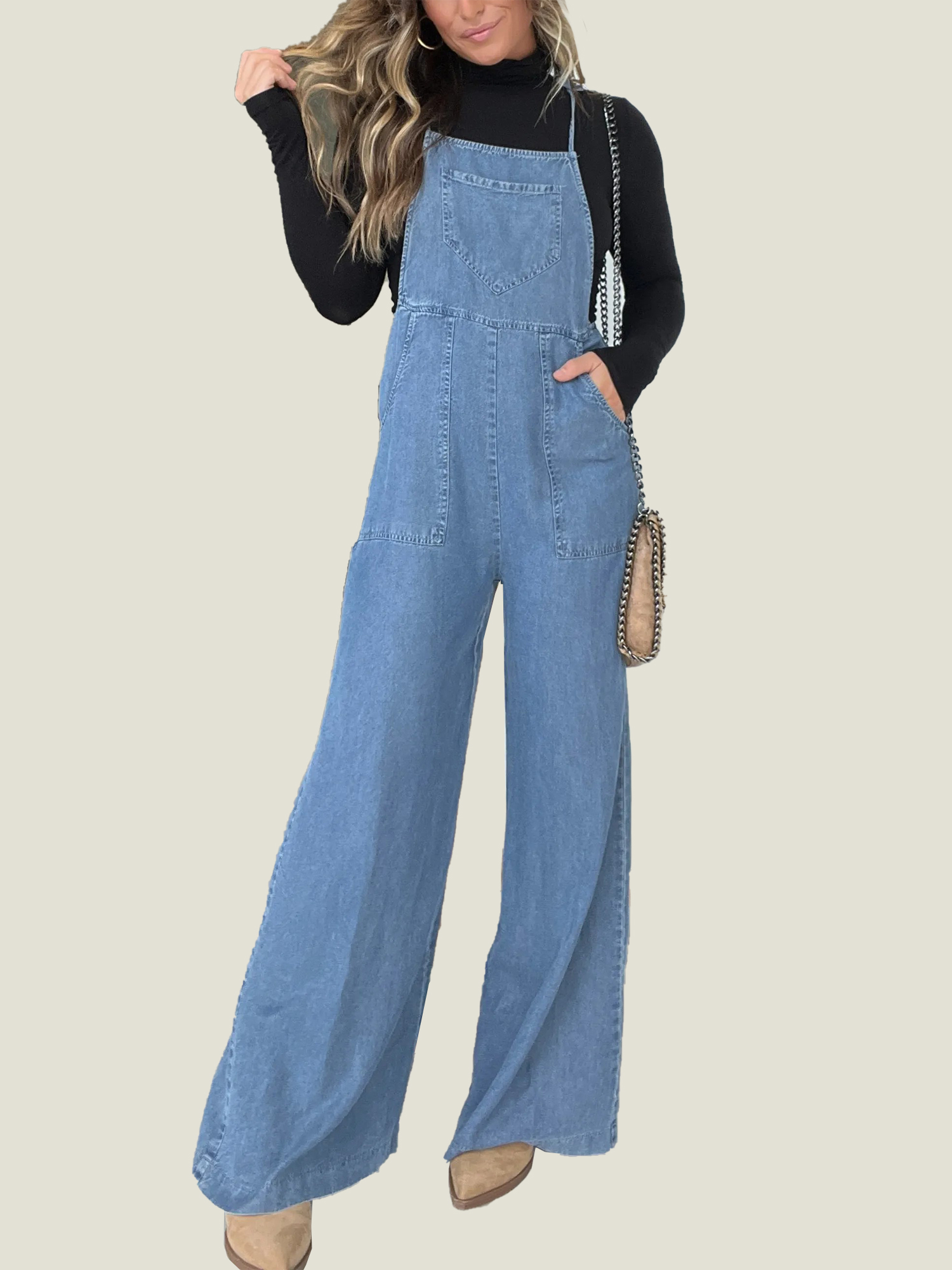 Women's Denim Wide Leg Overalls Jumpsuits (Buy 2 Free Shipping)