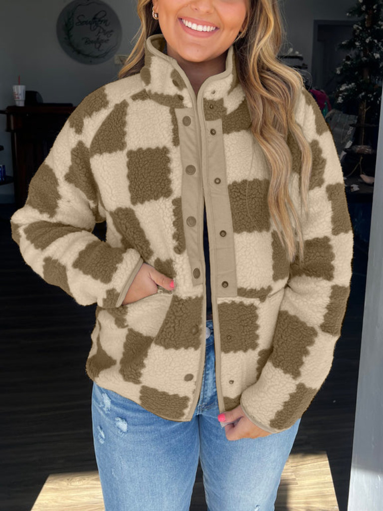 Checkered Sherpa Jacket（Buy 2 Free Shipping）