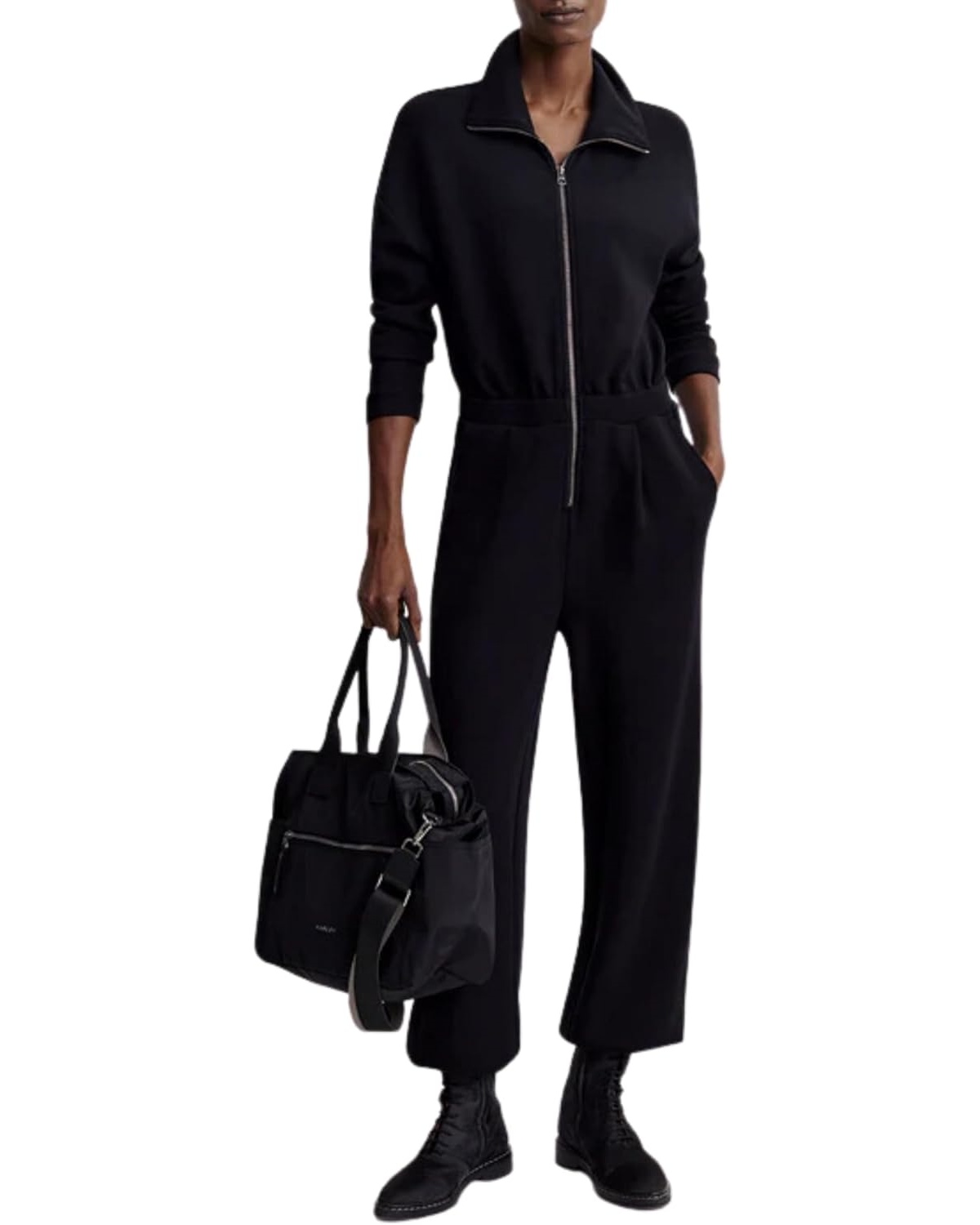 Lightweight Zippered Long Sleeve Jumpsuit With Pockets (Buy 2 Free Shipping)