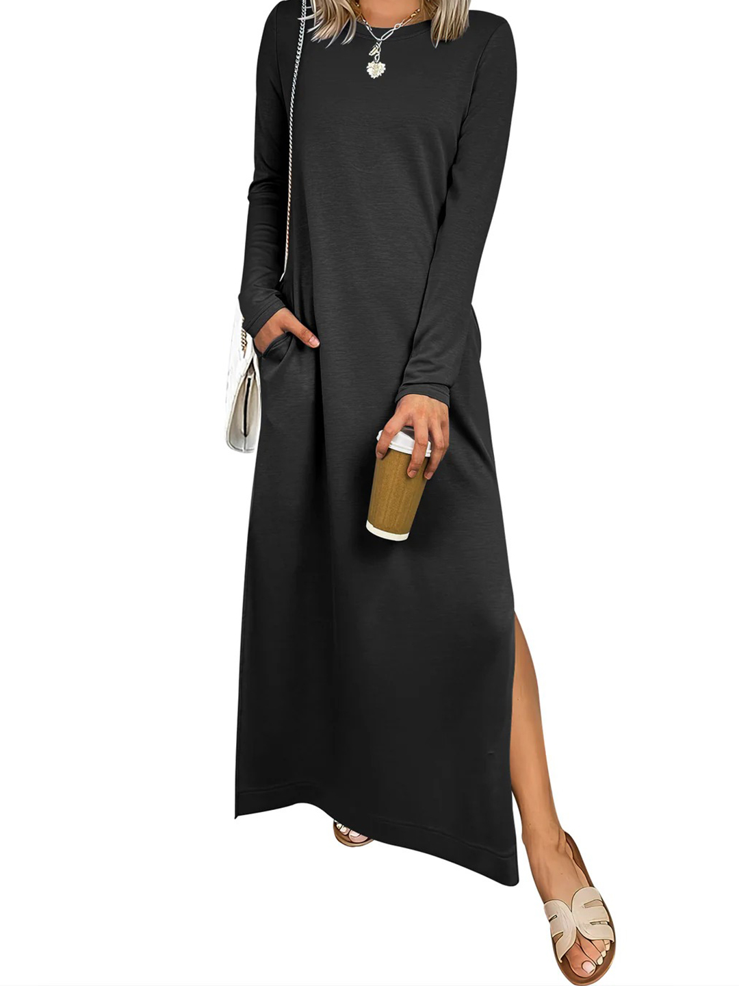 Women's Loose Split Flowy Maxi Dress