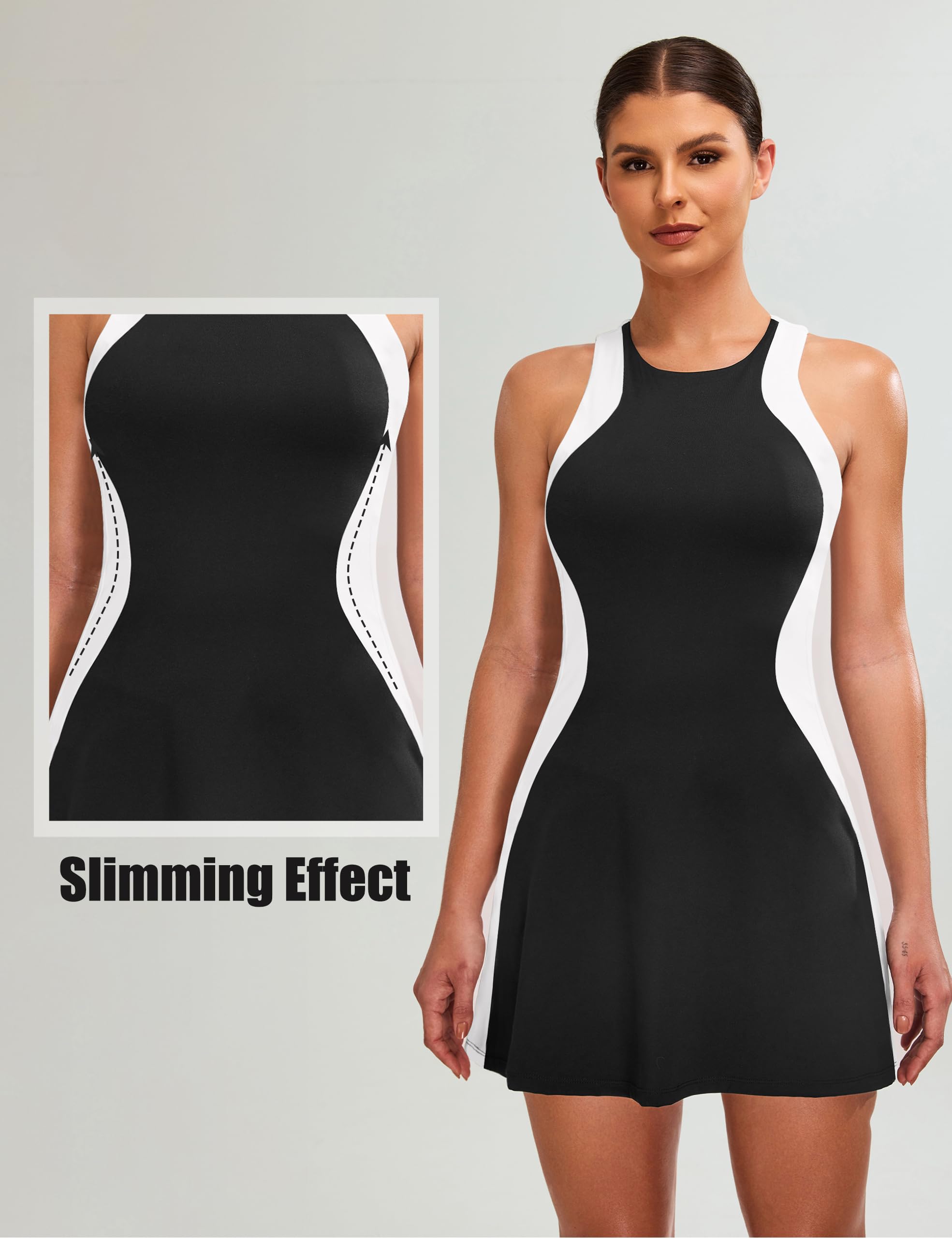 Women's Casual Sports Color Matching Racerback Split Shorts Tennis Skirt (Buy 2 Free Shipping)