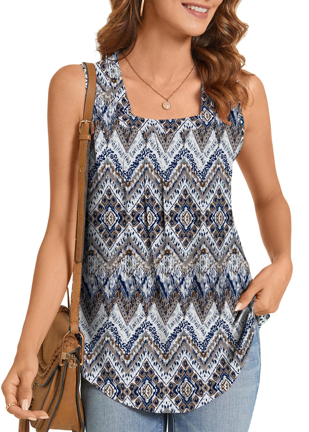 Women's Summer Printed Pleated Sleeveless Tank Top（Buy 3 Free Shipping)