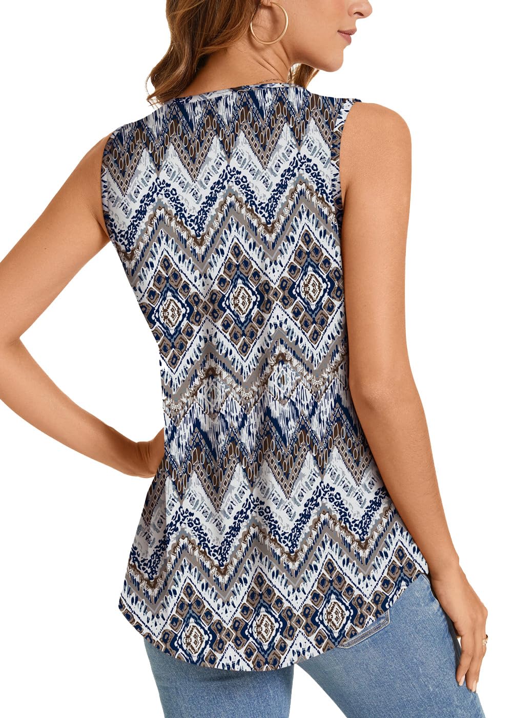 Women's Summer Printed Pleated Sleeveless Tank Top（Buy 3 Free Shipping)