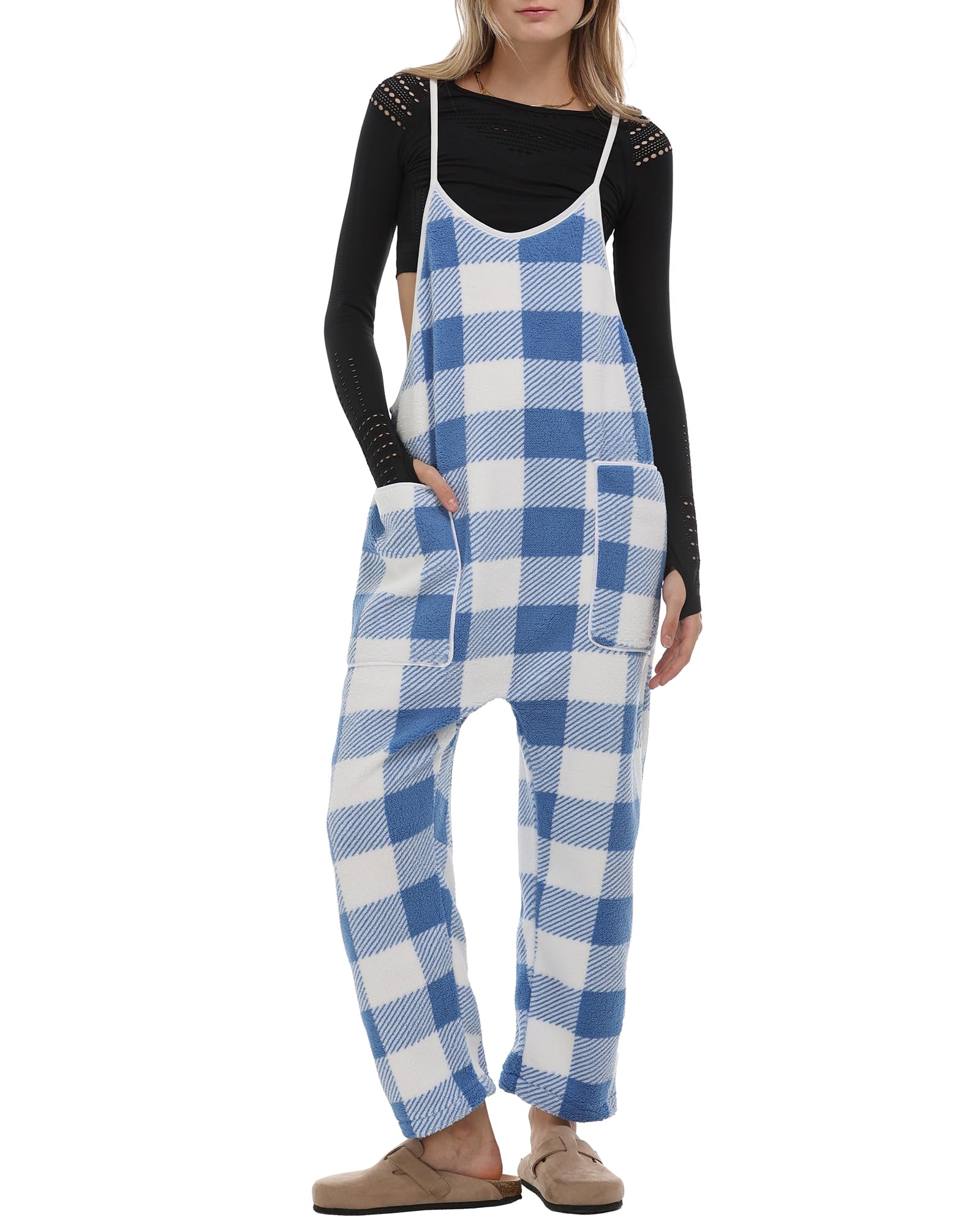 Women's Adjustable Strap Fleece Jumpsuit (Buy 2 Free Shipping)