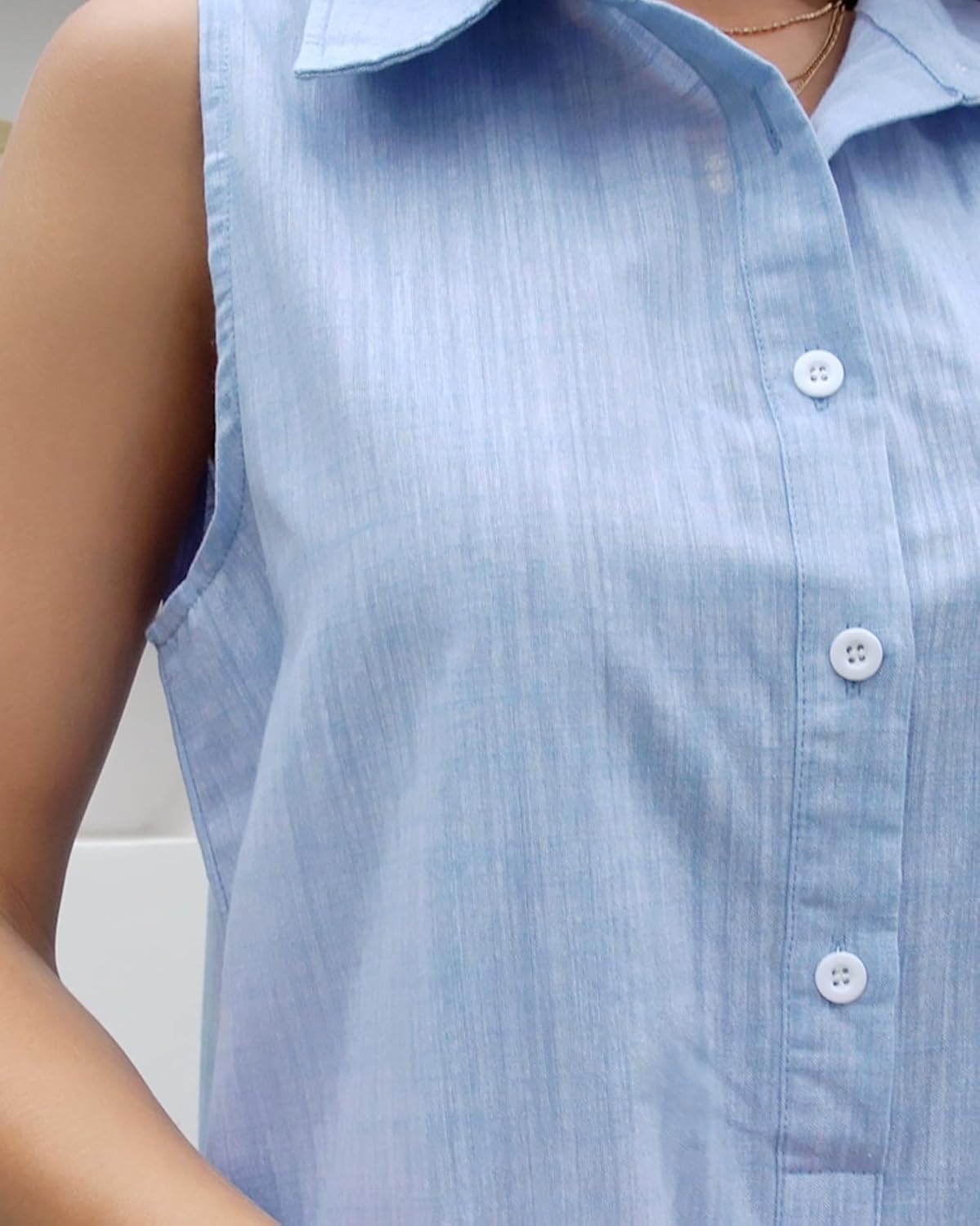 ✨Women's Sleeveless Button Waist Shirt Dress (Buy 2 Free Shipping)