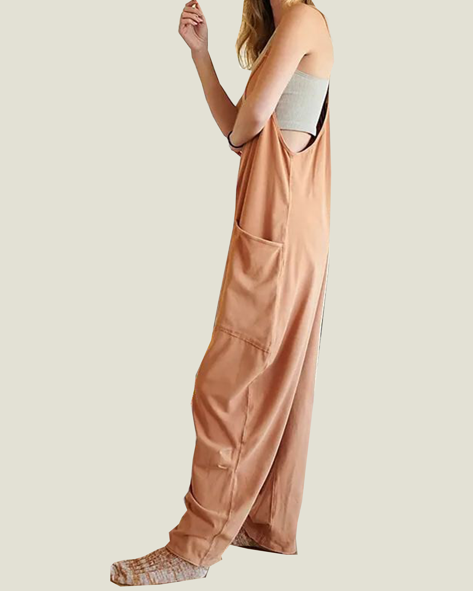 New Wide Leg Jumpsuit with Pockets (Buy 2 Free Shipping)