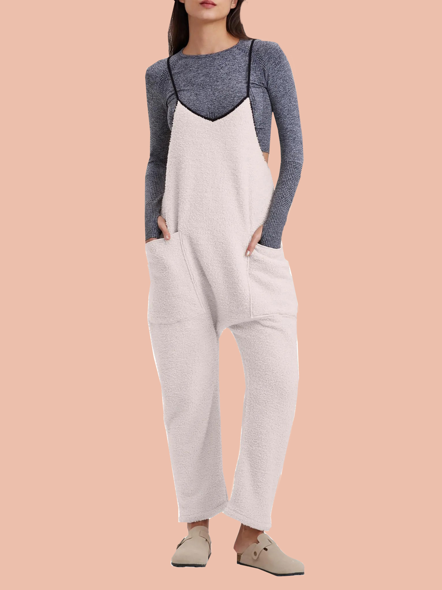 Women's Adjustable Strap Fleece Jumpsuit (Buy 2 Free Shipping)