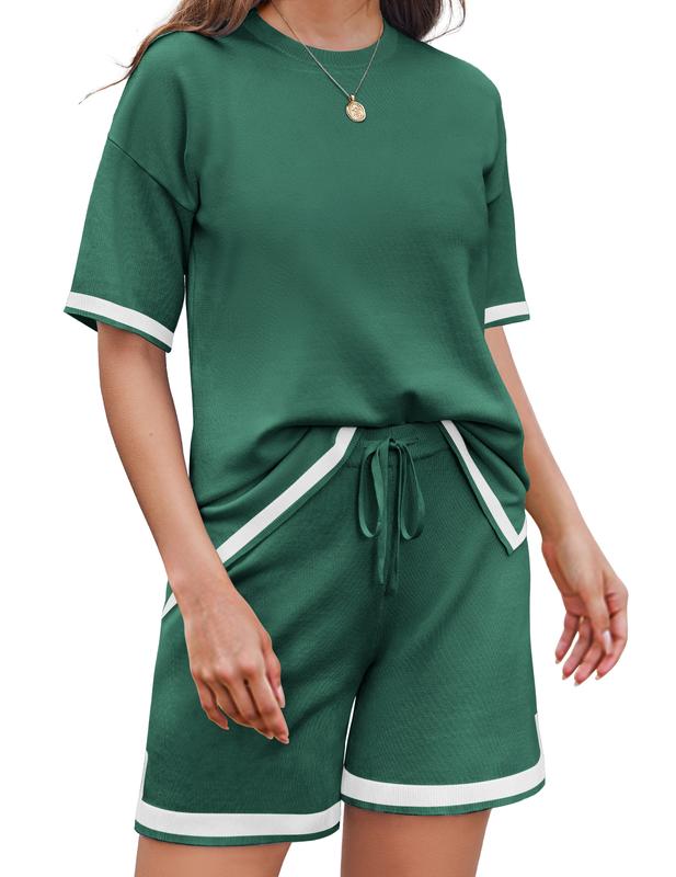 Women's Summer Colorblock Short-sleeved Top And Shorts Two-piece Set(Buy 2 Free Shipping)