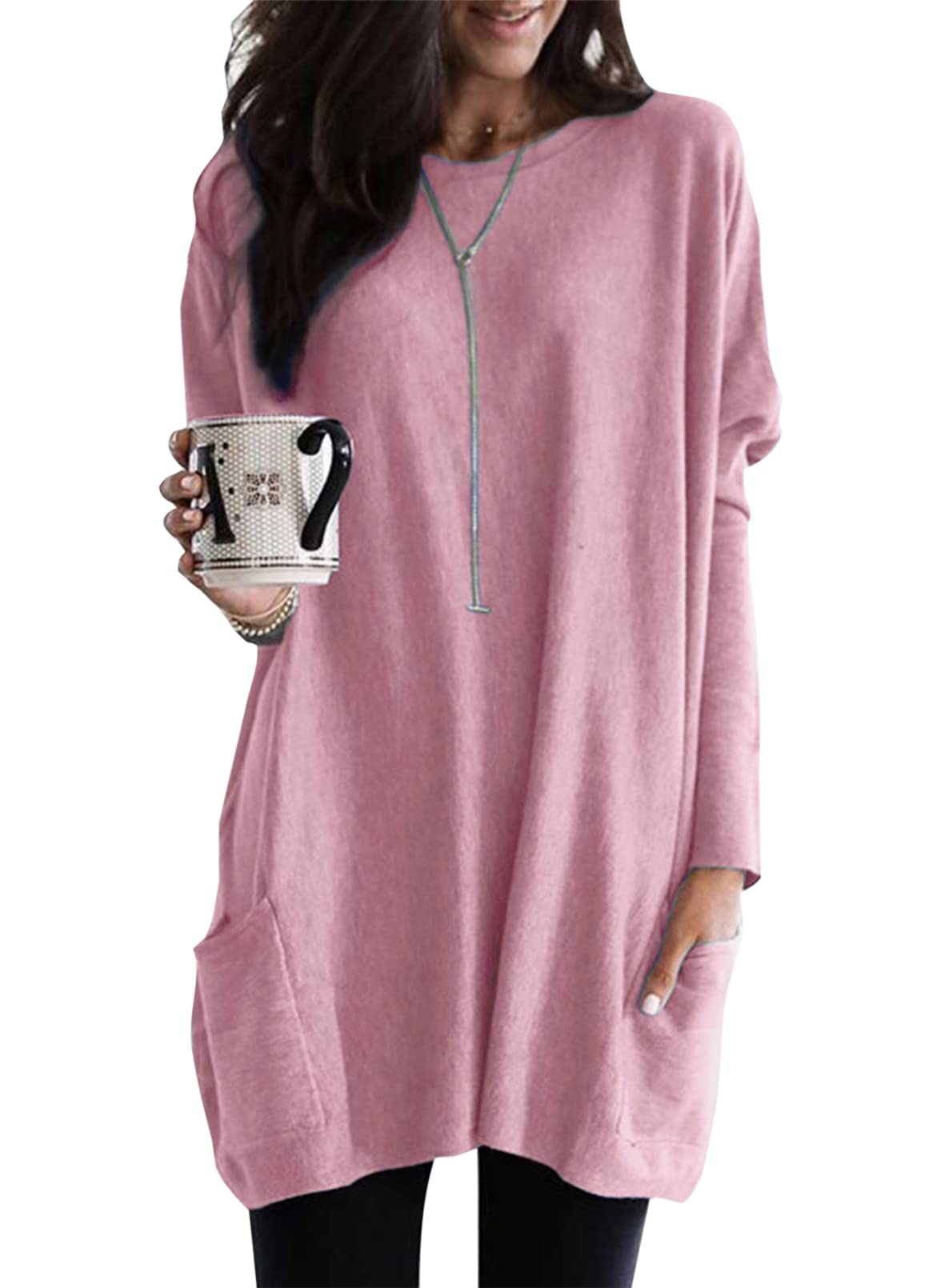 Women's Casual Long Sleeve Lightweight T-Shirt Top with Pockets (Buy 3 Free Shipping)