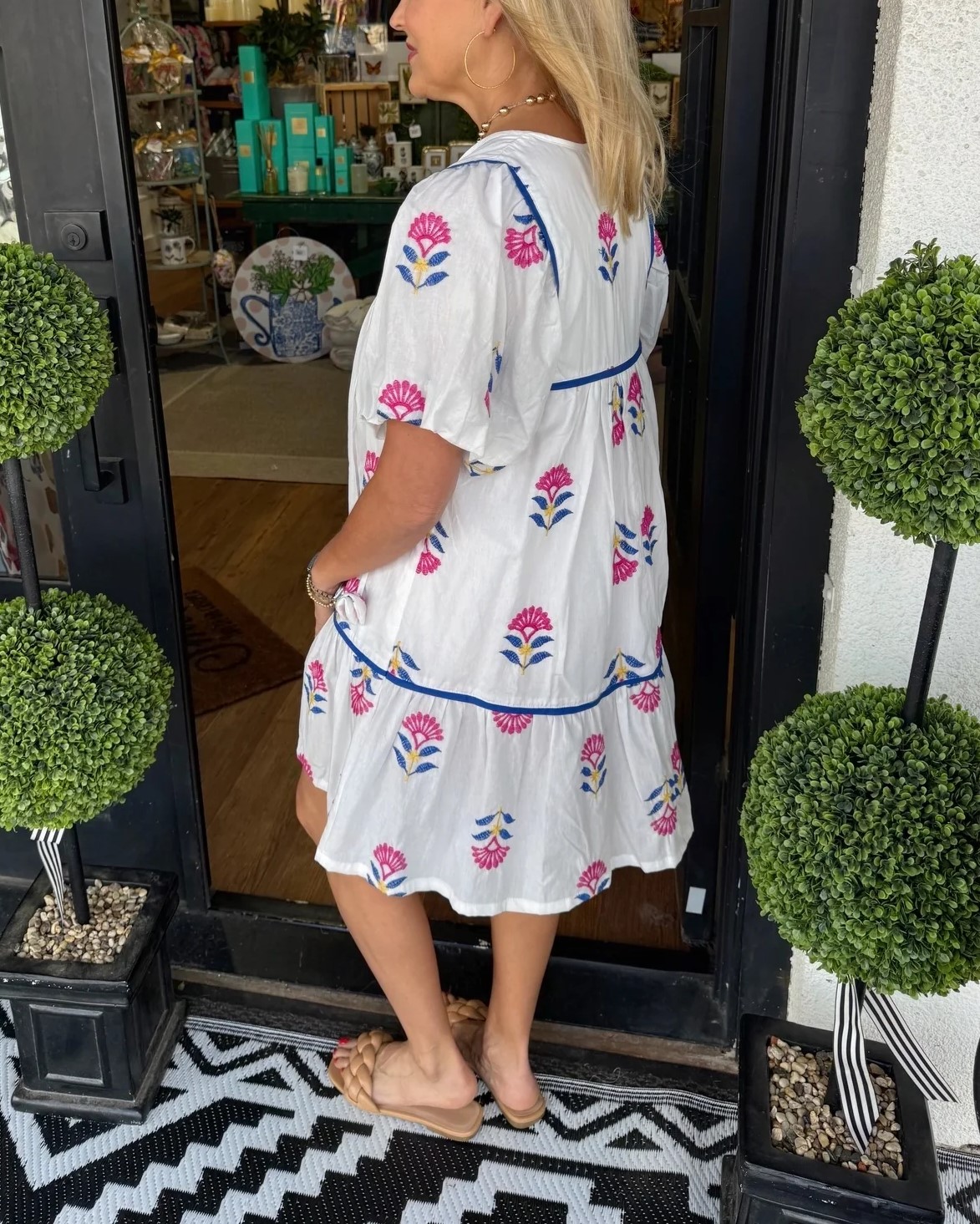 Women's Puff Sleeve Cute Floral Dress