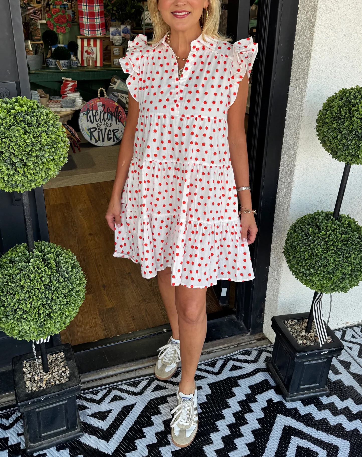 Women's Summer V-neck Dot Mini Dress (Buy 2 Free Shipping) 