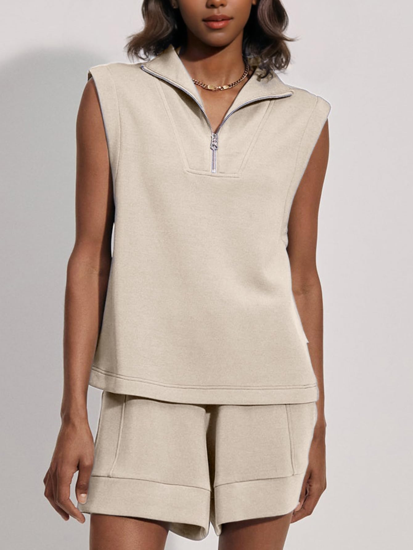 Women's Summer Air Essentials Sleeveless Outfits Two Piece Short Sets