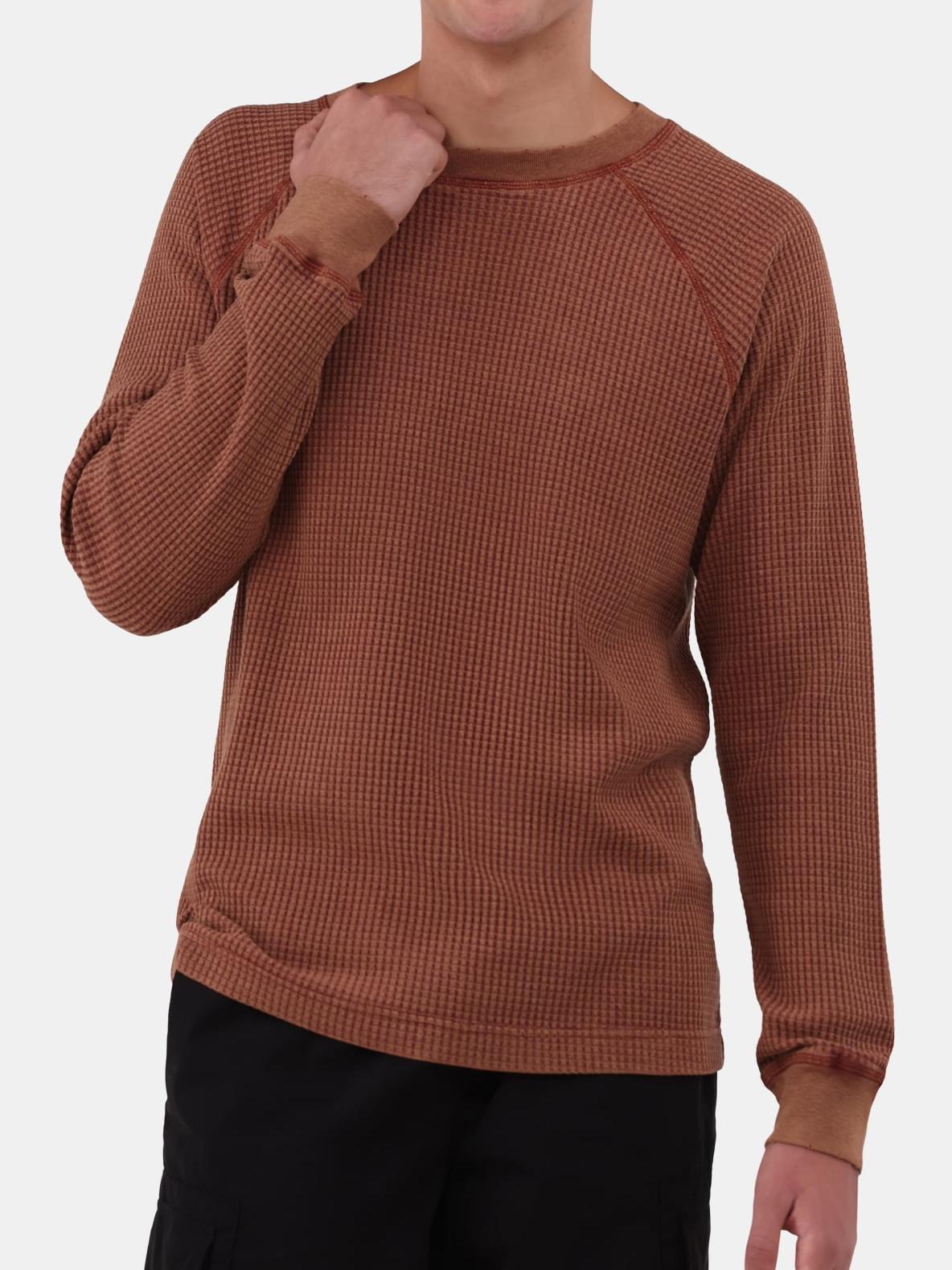 Light Mineral Wash Raglan Sleeve Waffle Thermal Shirt