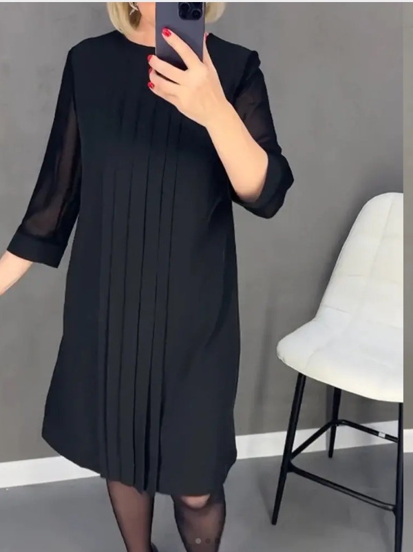 Elegant Mid Sleeve Straight Dress (Buy 2 Free Shipping)