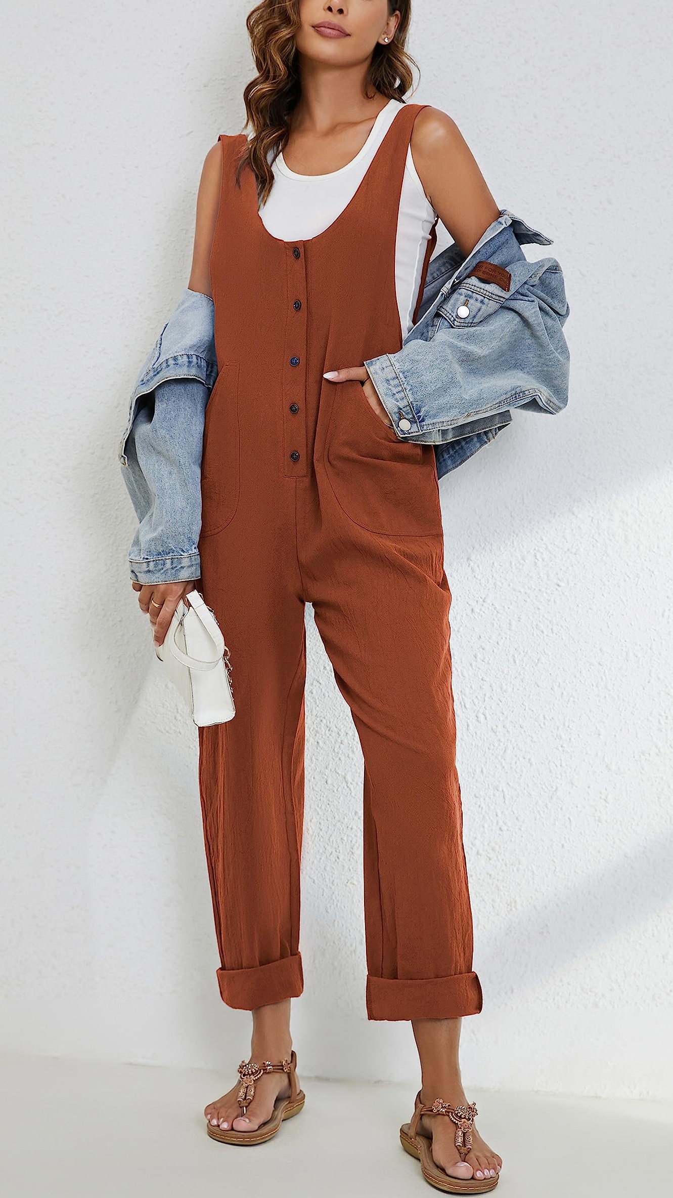 Women’s Adjustable Straps Button Up Jumpsuits (Buy 2 Free Shipping)