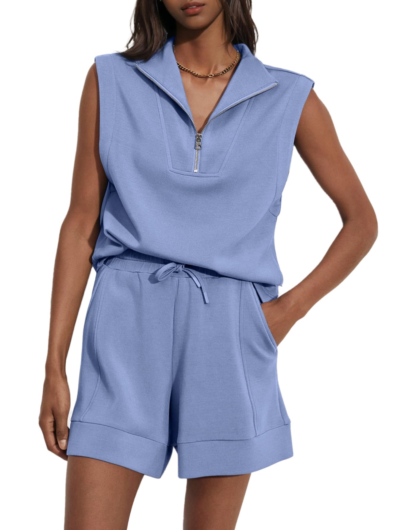 Women's Summer Air Essentials Sleeveless Outfits Two Piece Short Sets