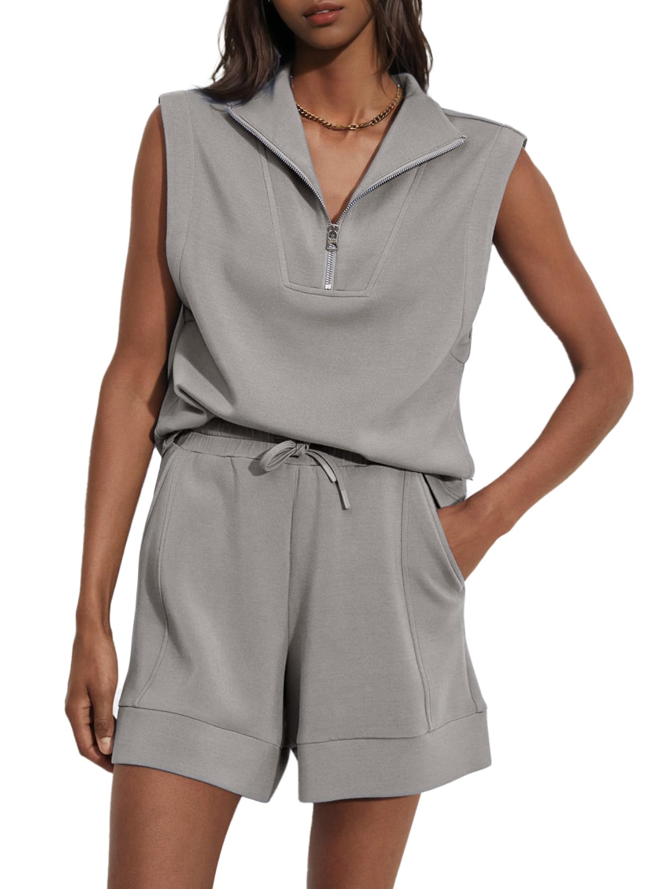 Women's Summer Air Essentials Sleeveless Outfits Two Piece Short Sets