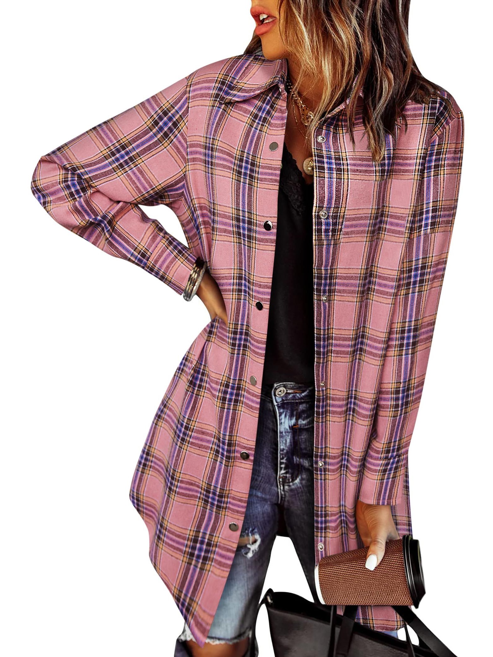 Women's Flannel Long Sleeve Plaid Button Down Shirts (BUY 2 FREE SHIPPING)