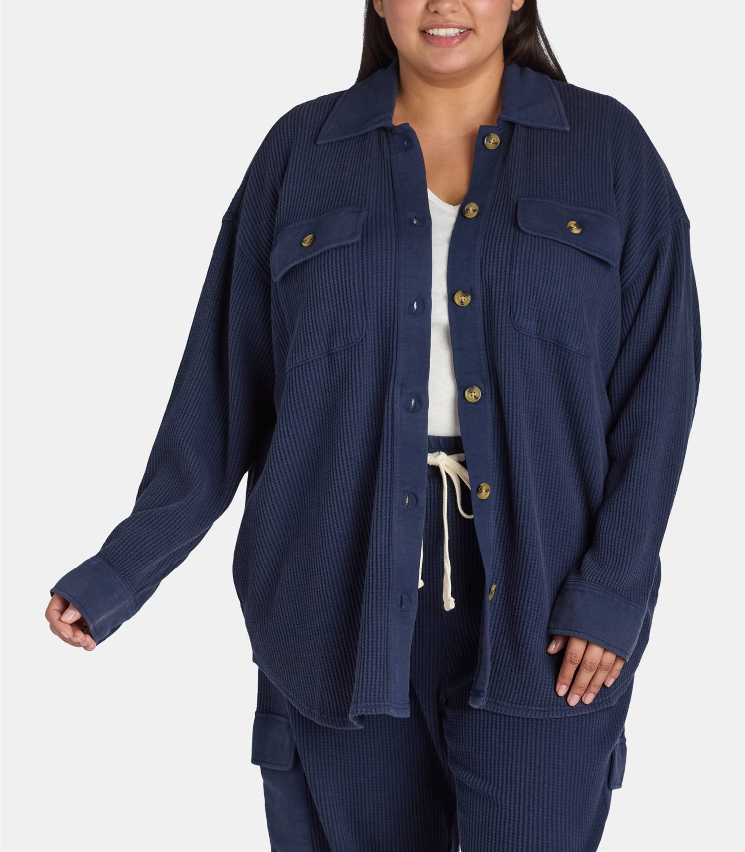 Women's ButtonDown Waffle Knit Jacket（Buy 2 Free Shipping）