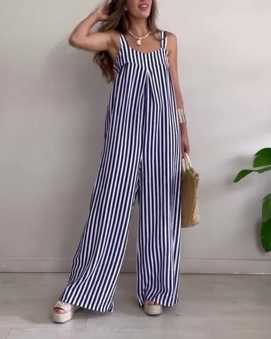 Women's Loose Casual Striped Jumpsuit (Buy 2 Free Shipping) 