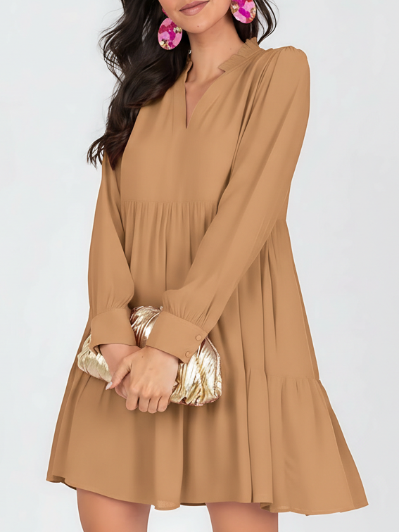 Women's Solid Tier Dress (Buy 2 Free Shipping)