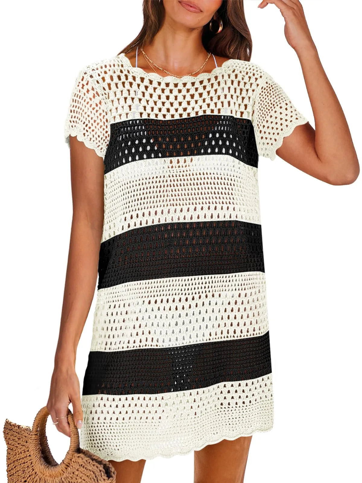 ✨Women’s Crochet Bathing Suit Swimwear Mesh Knit Beach Dress (Buy 2 Free Shipping)