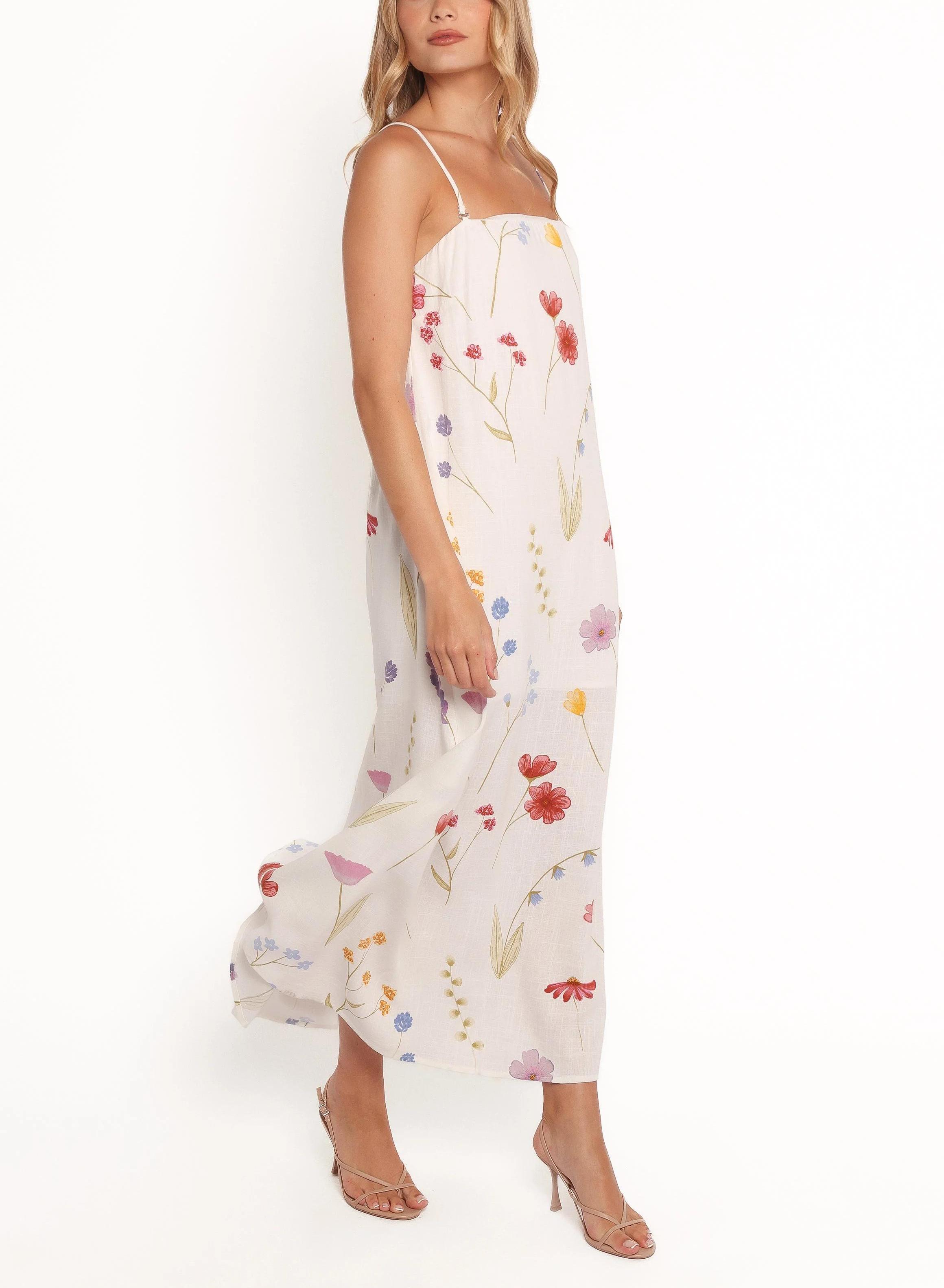 Women's Summer Floral Print Sleeveless Spaghetti Strap Maxi Dress(Buy 2 Free Shipping)