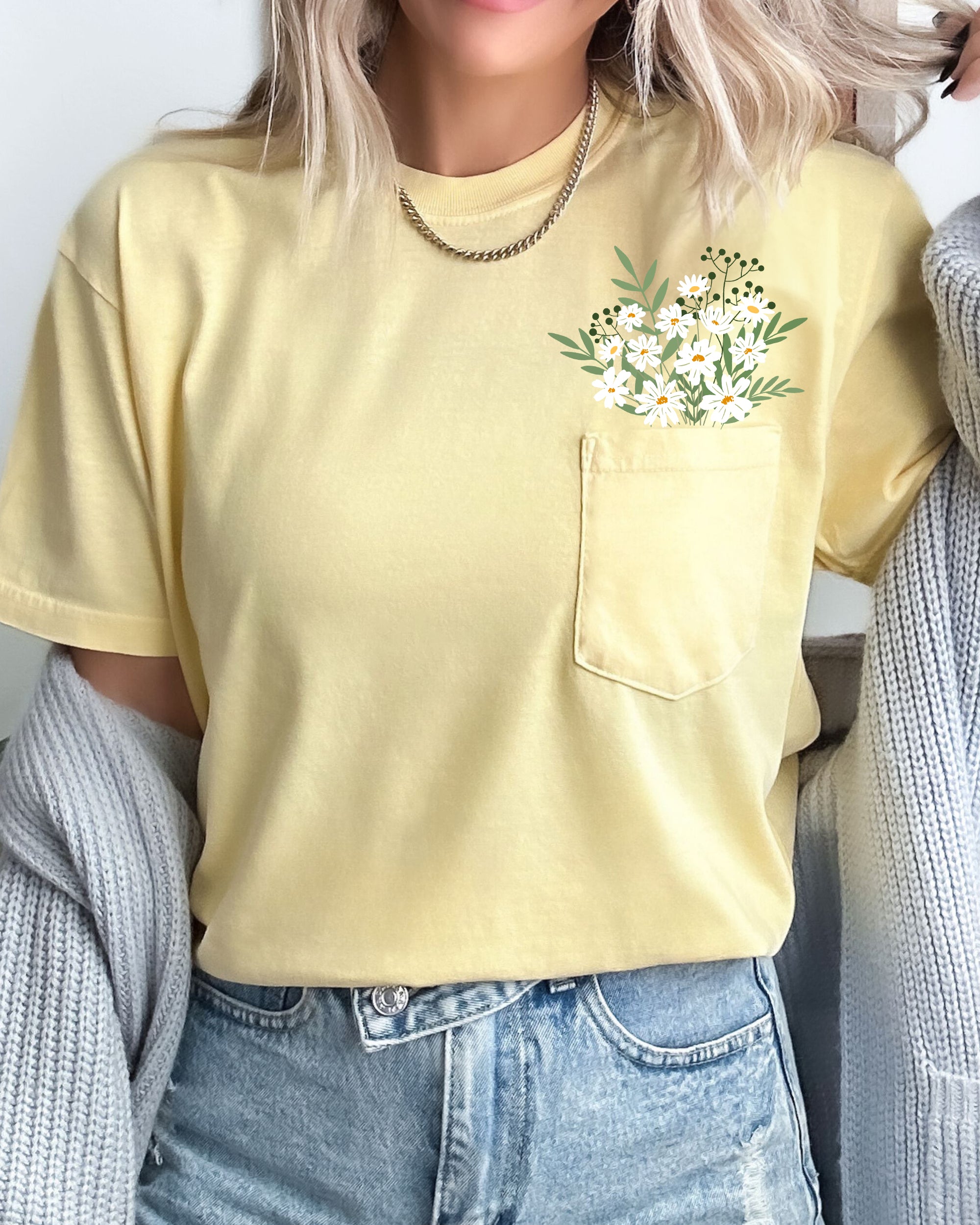 Women Vintage T-Shirt Embroidered Flowers Pocket Shirts (Buy 2 Free Shipping)
