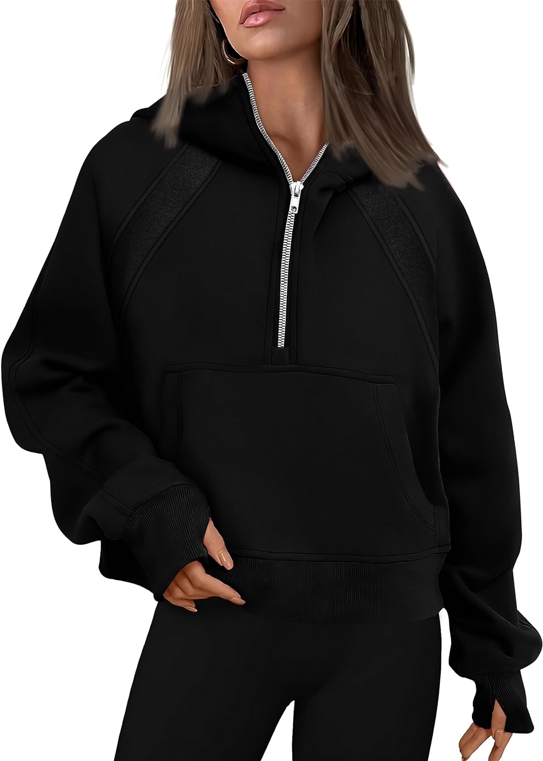 Women's Half-Zip Thumbhole Hooded Sweatshirt(Buy 2 Free Shipping)