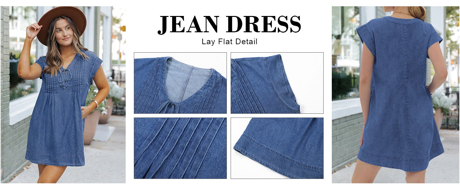 denim mini dress for women