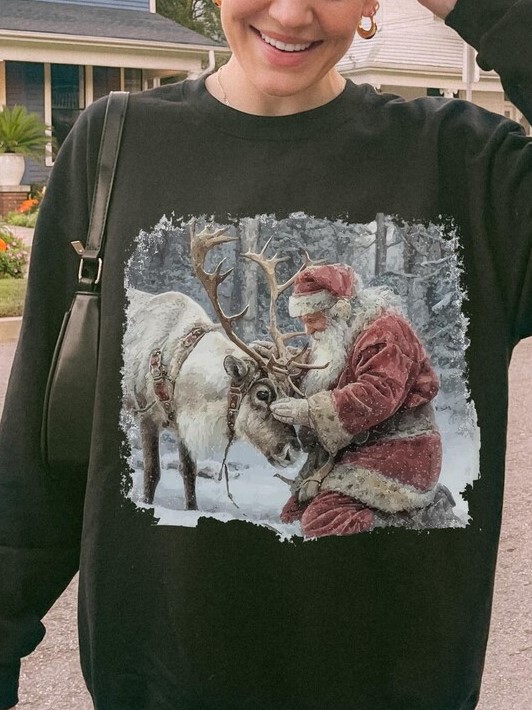 Women's Vintage Santa Shirt