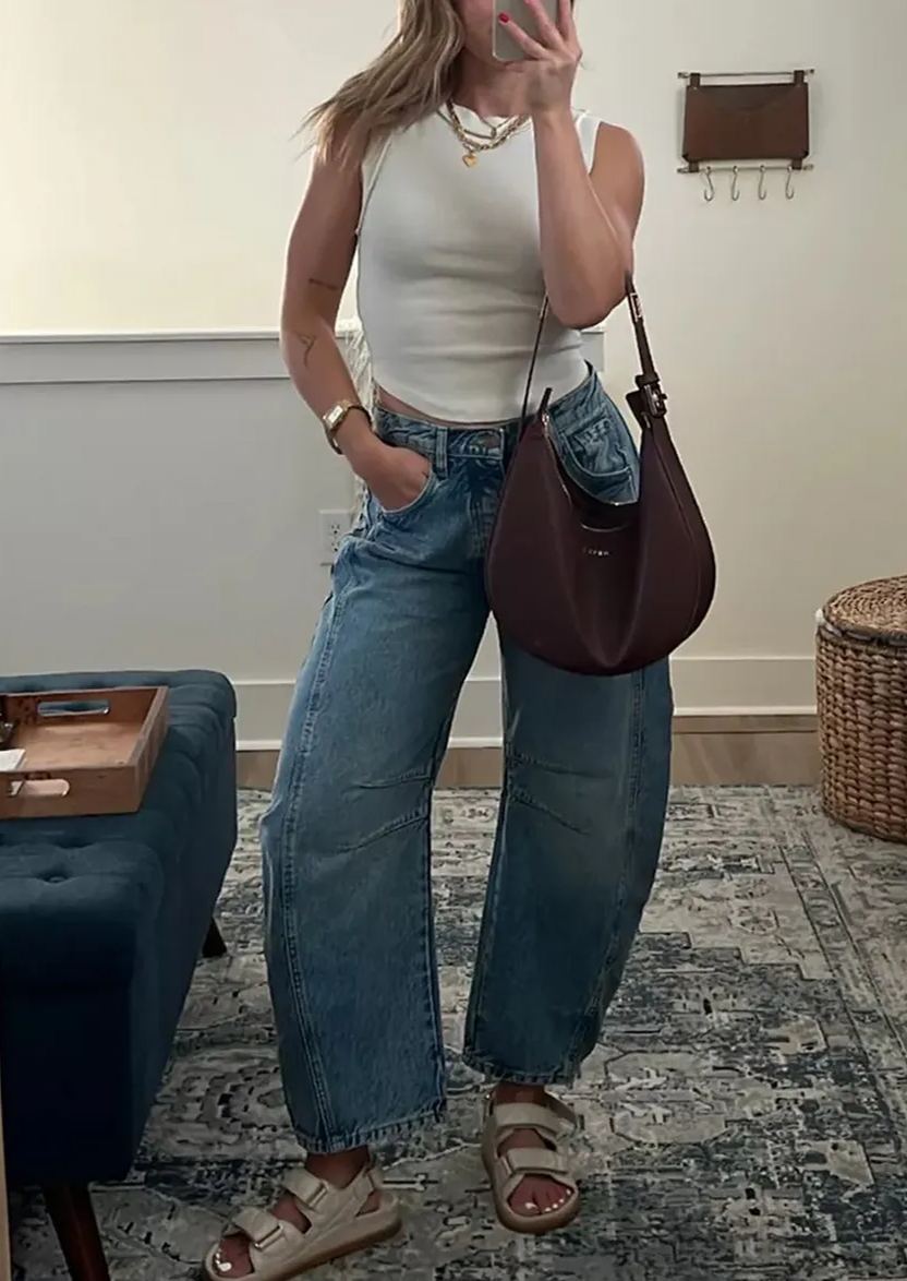 Mid-Rise Barrel Jeans (BUY 2 Free Shipping)-boocean.com