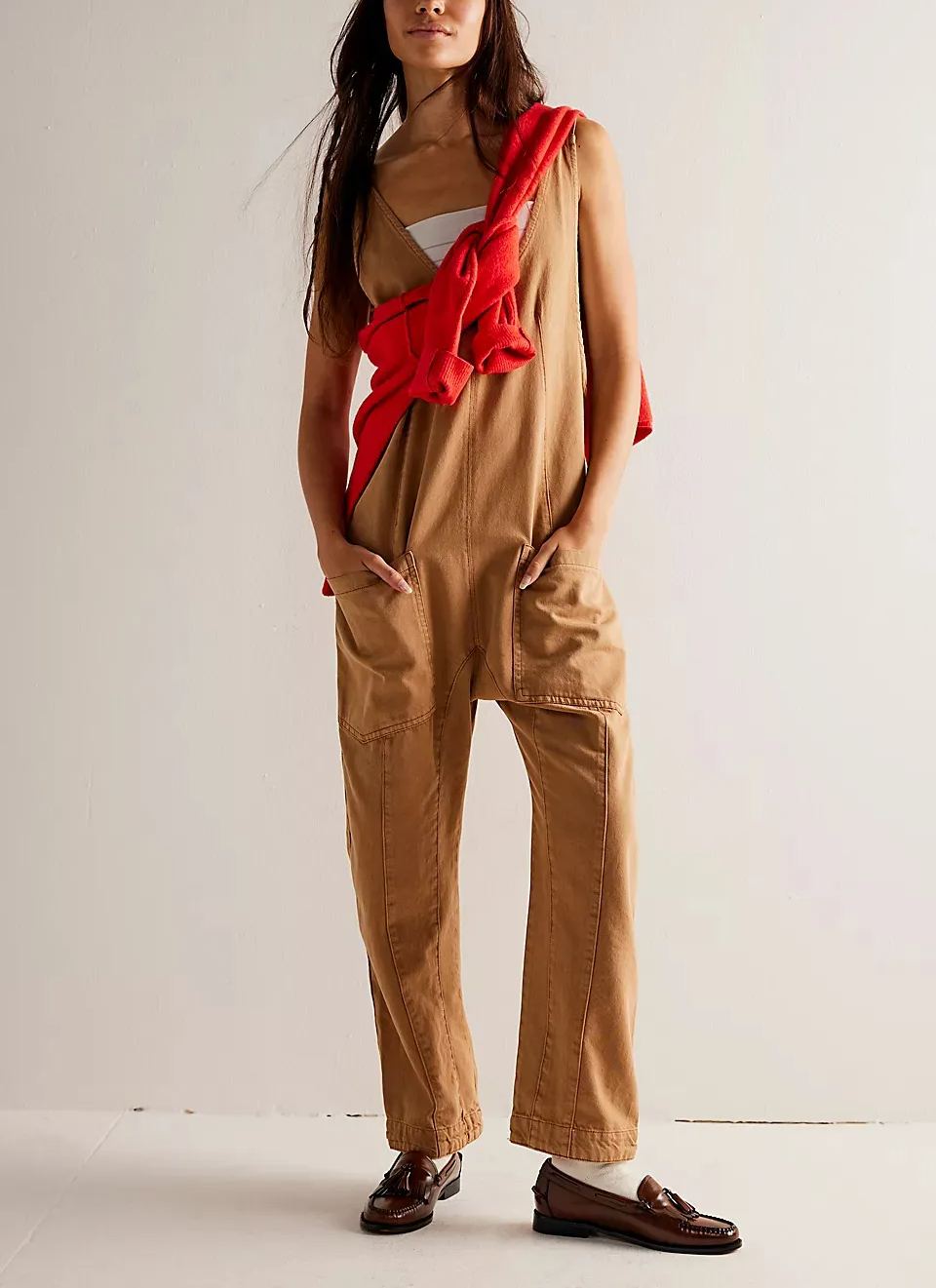 Women's Denim Sleeveless Loose Jumpsuit with Pockets (Buy 2 Free Shipping)