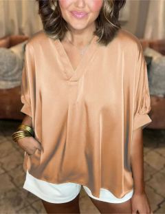 1723 Satin V-Neck Shirt main image 0