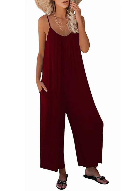 2023 New Flowy Jumpsuit with Pockets (Buy 2 Free Shipping)-Pink Laura
