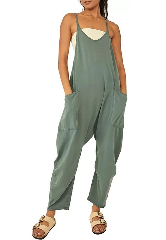 New Wide Leg Jumpsuit with Pockets (Buy 2 Free Shipping)