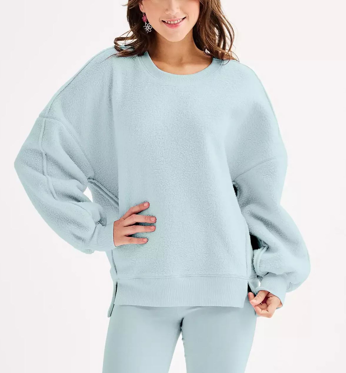 Women's High Pile Fleece Seamed Tunic