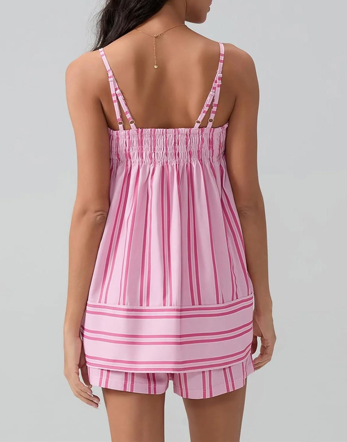 Women's Striped Tank Top and Shorts Two-Piece Set