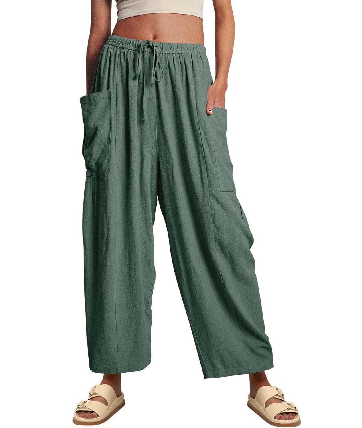 Women‘s Linen Wide Leg Pants