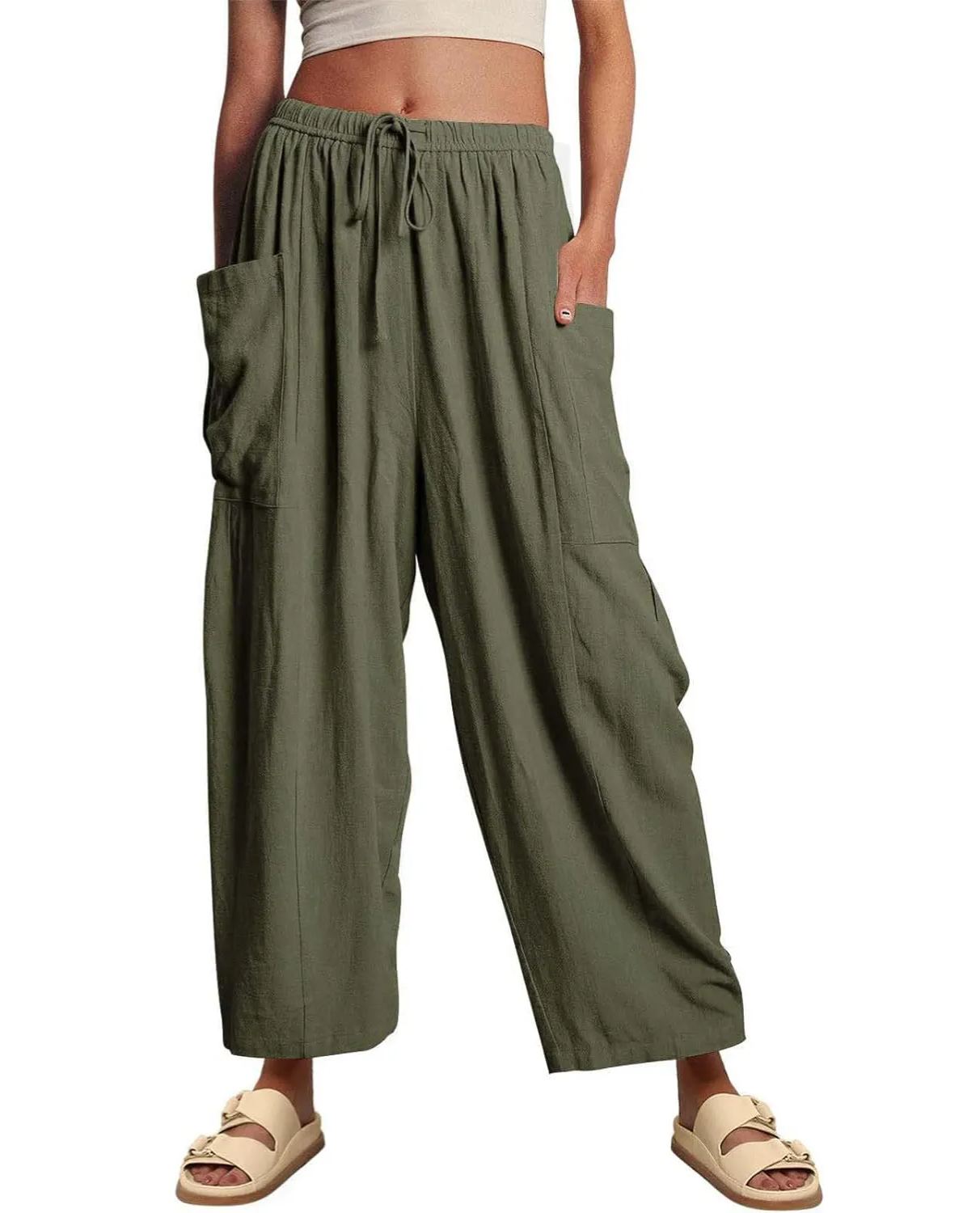 Women‘s Linen Wide Leg Pants
