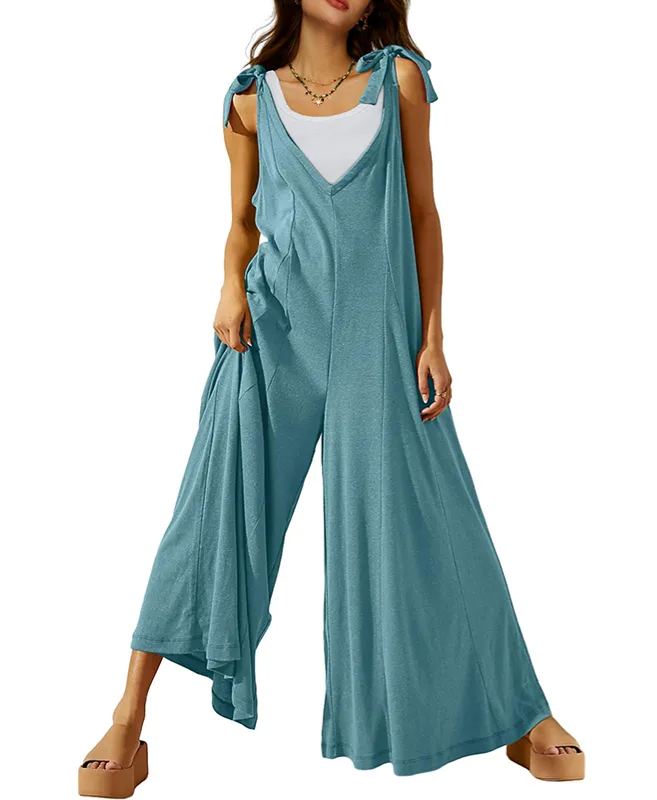 2024 Women's  Causal Jumpsuits Sleeveless Wide Leg Long Rompers (Buy 2 Free Shipping)