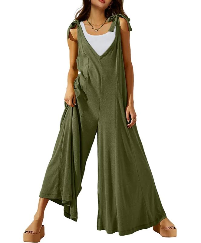 2024 Women's  Causal Jumpsuits Sleeveless Wide Leg Long Rompers (Buy 2 Free Shipping)