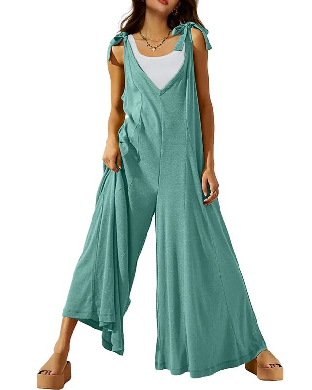 2024 Women's  Causal Jumpsuits Sleeveless Wide Leg Long Rompers (Buy 2 Free Shipping)