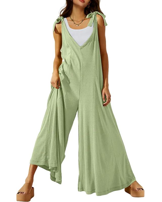 2024 Women's  Causal Jumpsuits Sleeveless Wide Leg Long Rompers (Buy 2 Free Shipping)