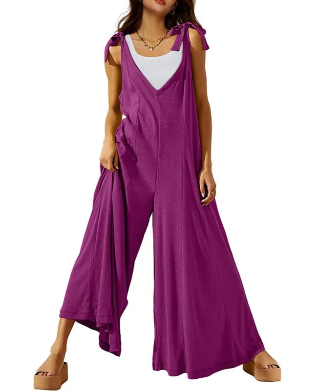 2024 Women's  Causal Jumpsuits Sleeveless Wide Leg Long Rompers (Buy 2 Free Shipping)