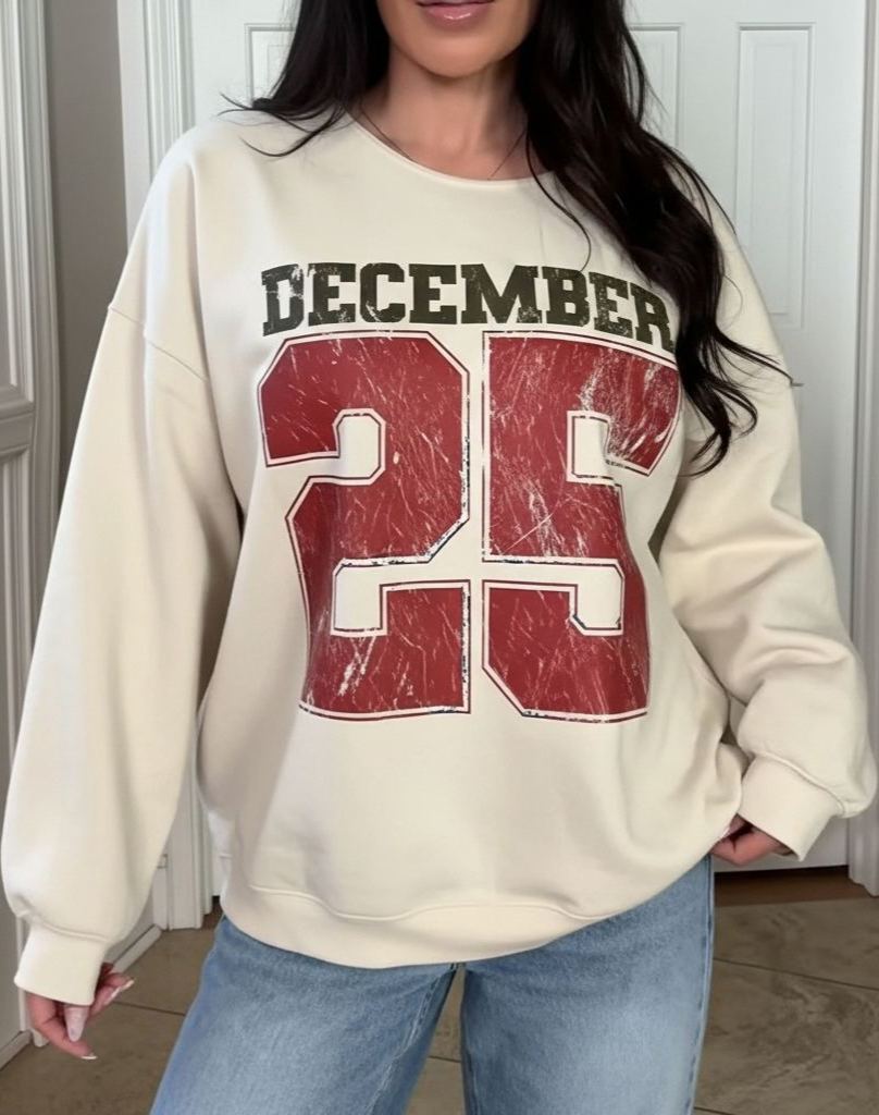 December 25 Retro Christmas Sweatshirt (Buy 2 Free Shipping)