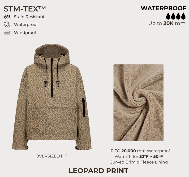 Fleece-lined Waterproof Hooded Raincoat With Kangaroo Pocket (Buy 2 Free Shipping) 