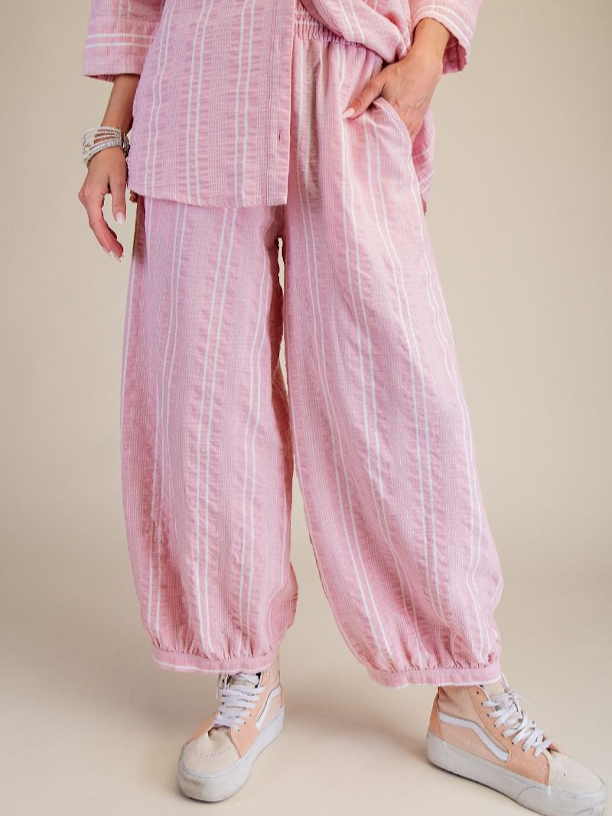 Women’s Oversized Stripe Two Piece Set 