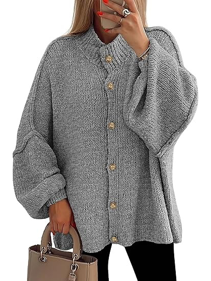 Women's Chunky Knit Button Front Cardigan (Buy 2 Free Shipping) 