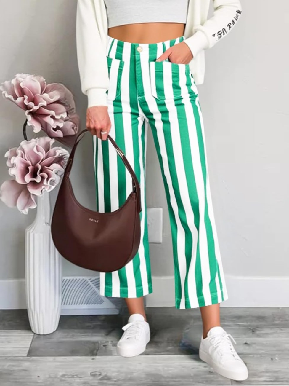 Women's Striped Casual Jeans